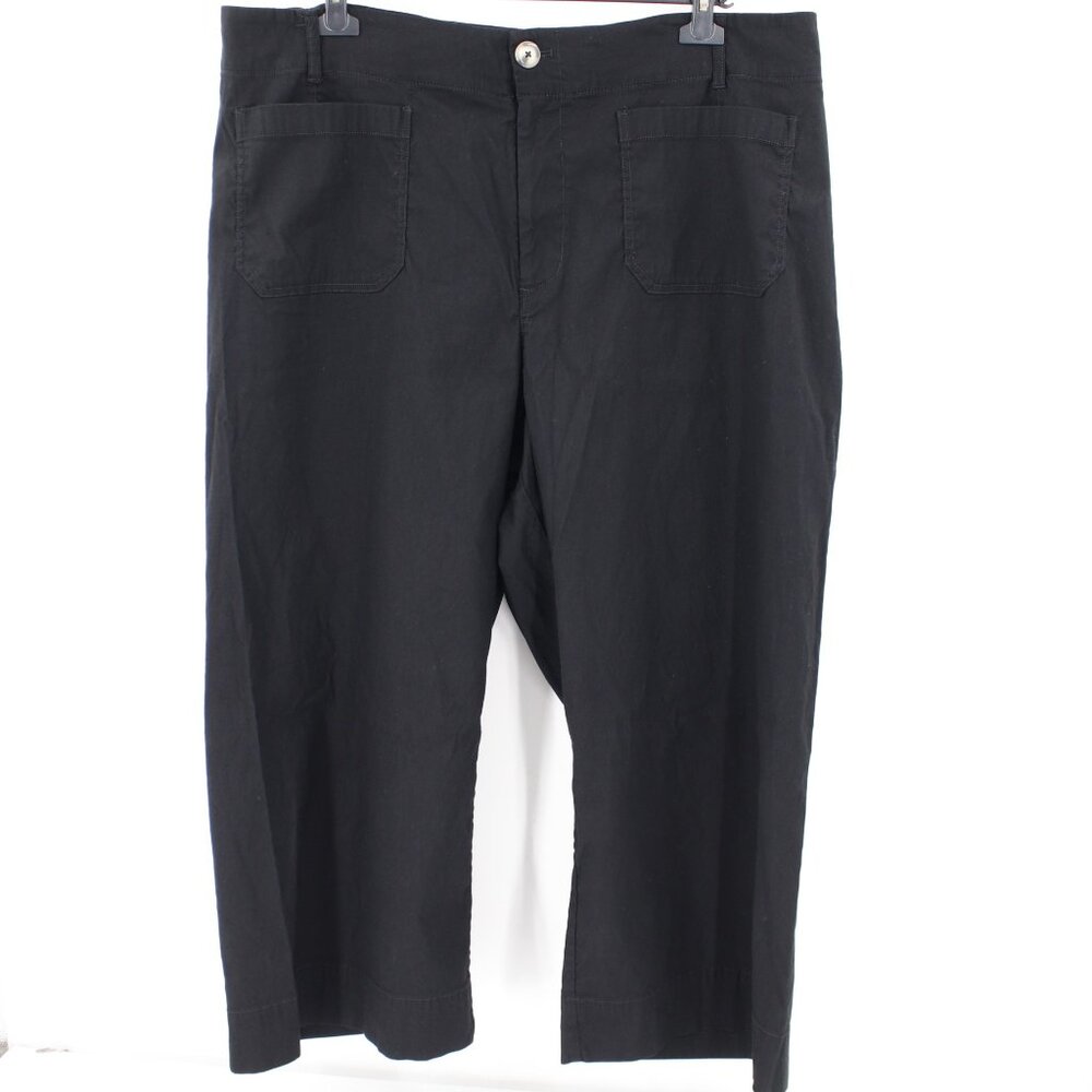 Anthropologie Black Cropped Wide-Leg Pants